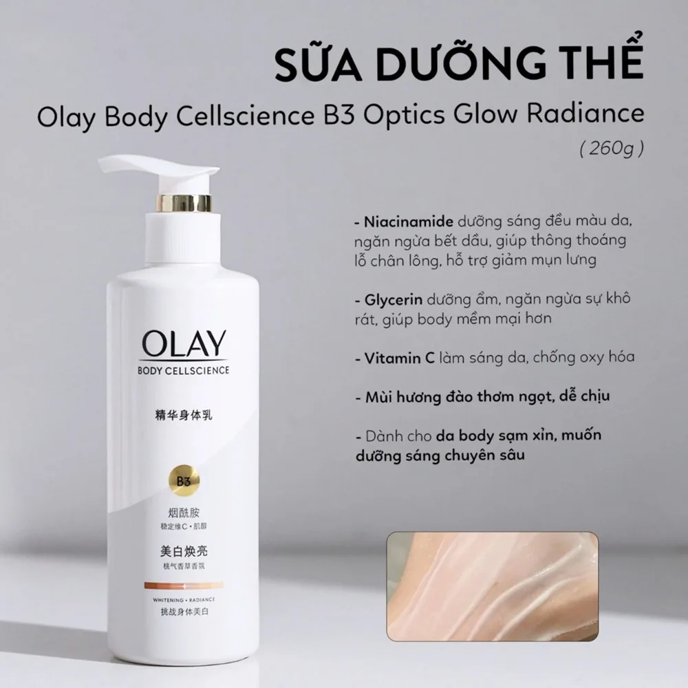 Sữa Dưỡng Thể Olay Body Cellscience B3 + Vitamin C Body Lotion